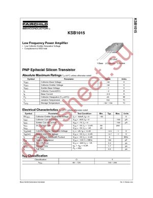 KSB1015YTU datasheet  